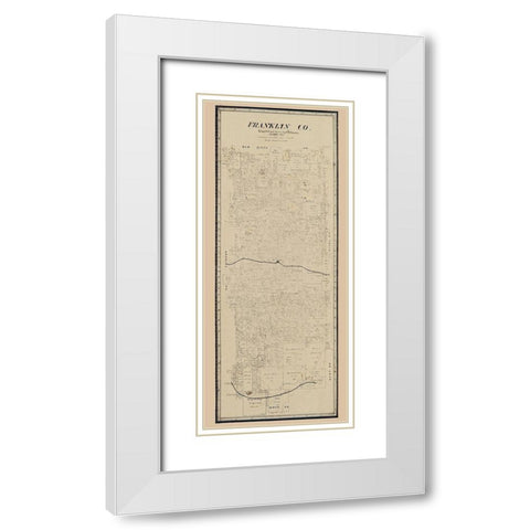 Franklin County Texas - Pressler 1897 White Modern Wood Framed Art Print with Double Matting by Pressler