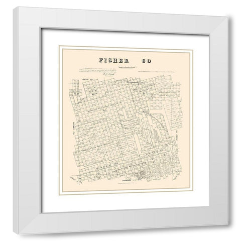 Fisher County Texas - Walsh 1880 White Modern Wood Framed Art Print with Double Matting by Walsh