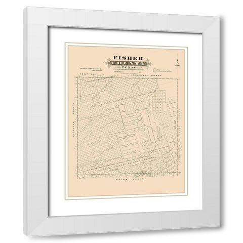 Fisher County Texas - Gast 1870 White Modern Wood Framed Art Print with Double Matting by Gast