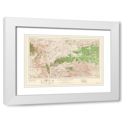 Fort Stockton Texas Quad - USGS 1964 White Modern Wood Framed Art Print with Double Matting by USGS