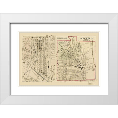 Ft. Worth Texas Landowner - Gray 1885 White Modern Wood Framed Art Print with Double Matting by Gray