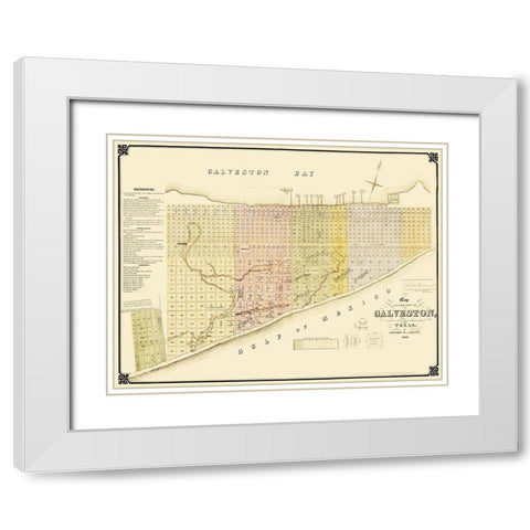 Galveston Texas Landowner - Labatt 1869 White Modern Wood Framed Art Print with Double Matting by Labatt