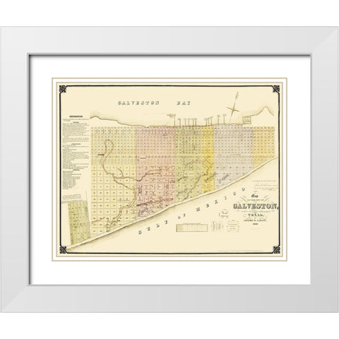 Galveston Texas Landowner - Labatt 1869 White Modern Wood Framed Art Print with Double Matting by Labatt
