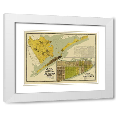 Galveston Texas Landowner - 1890 White Modern Wood Framed Art Print with Double Matting by Unknown