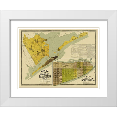 Galveston Texas Landowner - 1890 White Modern Wood Framed Art Print with Double Matting by Unknown
