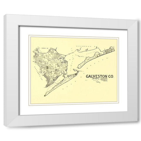 Galveston Texas Landowner - Land Office 1892 White Modern Wood Framed Art Print with Double Matting by Land Office