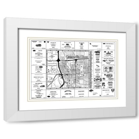 Gainesville Texas - Chamber Of Commerce 1967 White Modern Wood Framed Art Print with Double Matting by Chamber Of Commerce