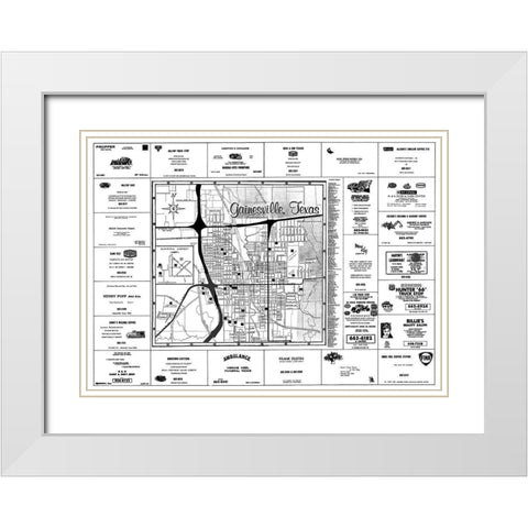 Gainesville Texas - Chamber Of Commerce 1967 White Modern Wood Framed Art Print with Double Matting by Chamber Of Commerce