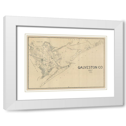 Galveston County Texas - Pressler 1891 White Modern Wood Framed Art Print with Double Matting by Pressler