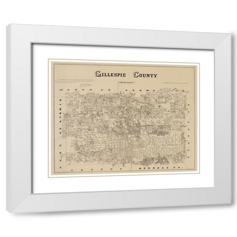 Gillespie Texas Landowner - Gast 1879 White Modern Wood Framed Art Print with Double Matting by Gast