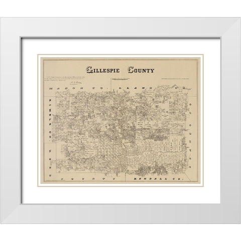 Gillespie Texas Landowner - Gast 1879 White Modern Wood Framed Art Print with Double Matting by Gast
