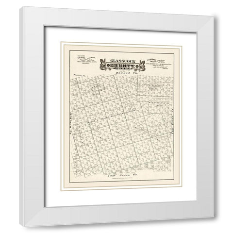 Glasscock County Texas - Hall 1889 White Modern Wood Framed Art Print with Double Matting by Hall