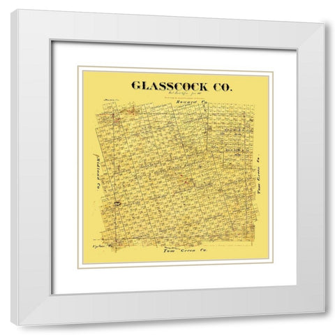 Glasscock County Texas - 1887 White Modern Wood Framed Art Print with Double Matting by Unknown