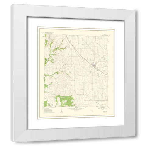 Godley Texas Quad - USGS 1963 White Modern Wood Framed Art Print with Double Matting by USGS
