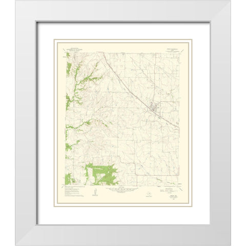 Godley Texas Quad - USGS 1963 White Modern Wood Framed Art Print with Double Matting by USGS