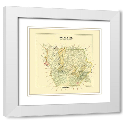 Goliad County Texas - Arlitt 1871 White Modern Wood Framed Art Print with Double Matting by Arlitt
