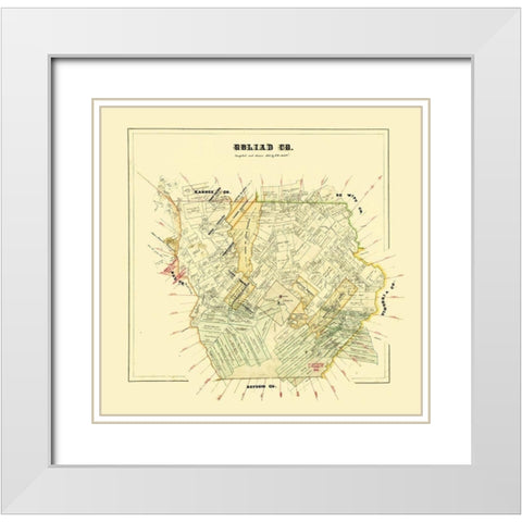 Goliad County Texas - Arlitt 1871 White Modern Wood Framed Art Print with Double Matting by Arlitt