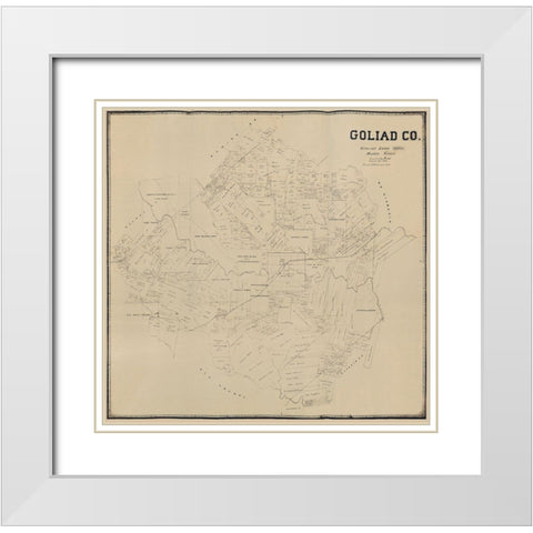 Goliad County Texas -1896 White Modern Wood Framed Art Print with Double Matting by Unknown