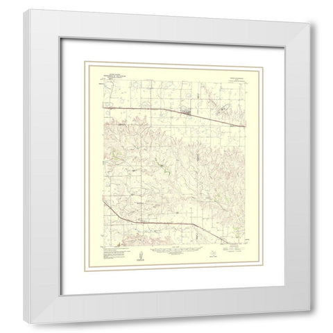 Groom Texas Quad - USGS 1961 White Modern Wood Framed Art Print with Double Matting by USGS