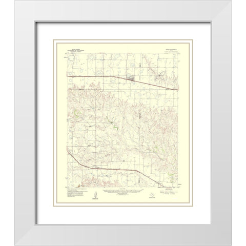 Groom Texas Quad - USGS 1961 White Modern Wood Framed Art Print with Double Matting by USGS