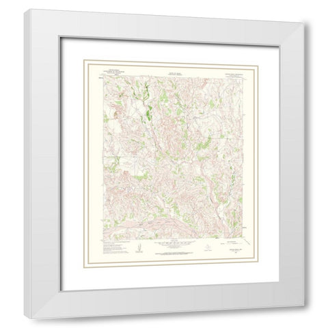 Griffin Ranch Texas Quad - USGS 1963 White Modern Wood Framed Art Print with Double Matting by USGS