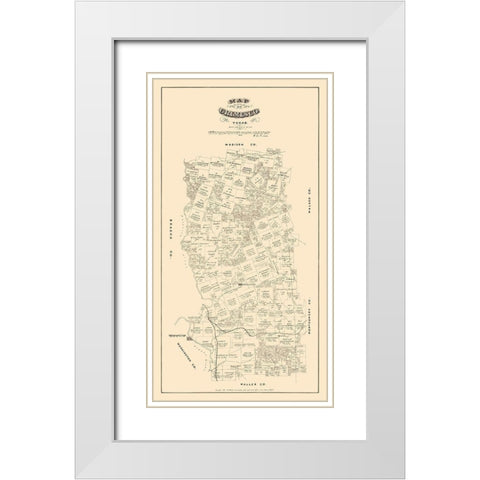 Grimes County Texas - Walsh 1880 White Modern Wood Framed Art Print with Double Matting by Walsh