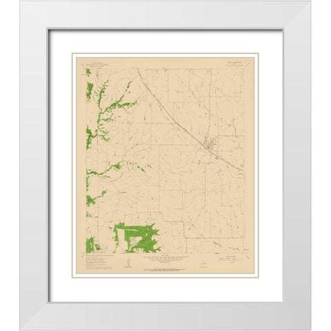 Godley Texas Quad - USGS 1961 White Modern Wood Framed Art Print with Double Matting by USGS