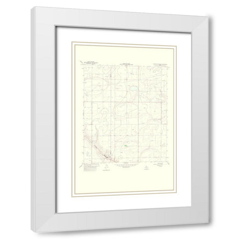 Grandview School Texas Quad - USGS 1967 White Modern Wood Framed Art Print with Double Matting by USGS