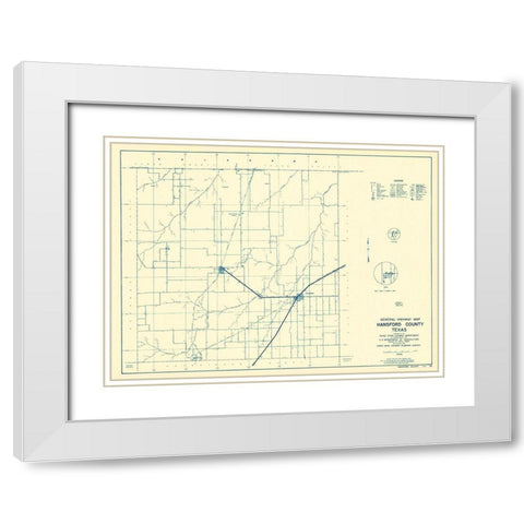 Hansford Texas - Highway Dept 1940 White Modern Wood Framed Art Print with Double Matting by Highway Dept