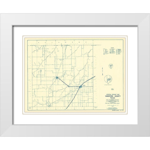 Hansford Texas - Highway Dept 1940 White Modern Wood Framed Art Print with Double Matting by Highway Dept