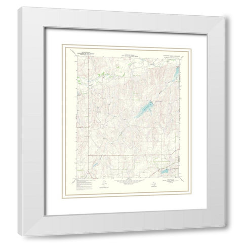 Hackberry Creek Texas Quad - USGS 1969 White Modern Wood Framed Art Print with Double Matting by USGS