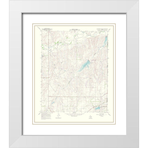 Hackberry Creek Texas Quad - USGS 1969 White Modern Wood Framed Art Print with Double Matting by USGS