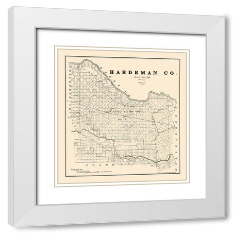 Hardeman County Texas - McGaughey 1891 White Modern Wood Framed Art Print with Double Matting by McGaughey