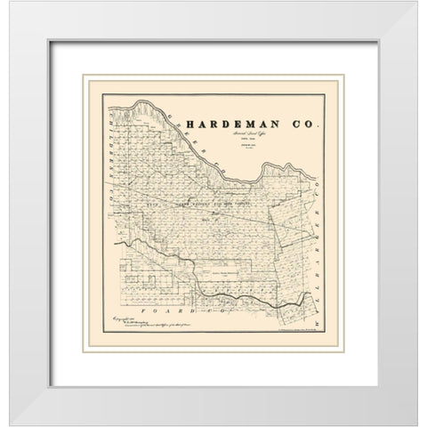 Hardeman County Texas - McGaughey 1891 White Modern Wood Framed Art Print with Double Matting by McGaughey