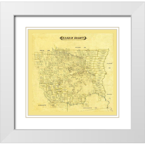 Hardin County Texas White Modern Wood Framed Art Print with Double Matting by Unknown