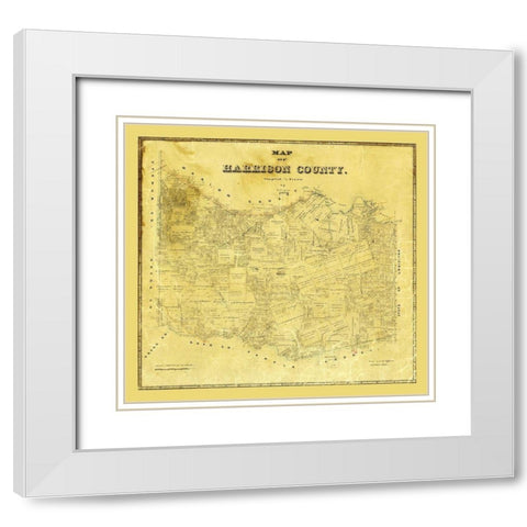 Harrison County Texas - Meyer 1880 White Modern Wood Framed Art Print with Double Matting by Meyer