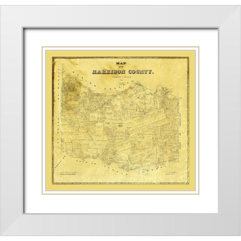 Harrison County Texas - Meyer 1880 White Modern Wood Framed Art Print with Double Matting by Meyer