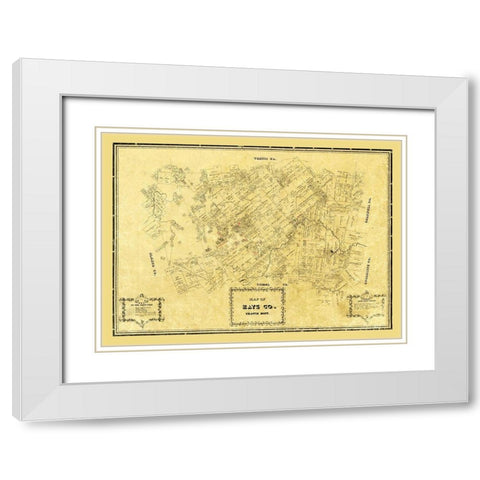 Hays County Texas - Arlitt 1861 White Modern Wood Framed Art Print with Double Matting by Arlitt
