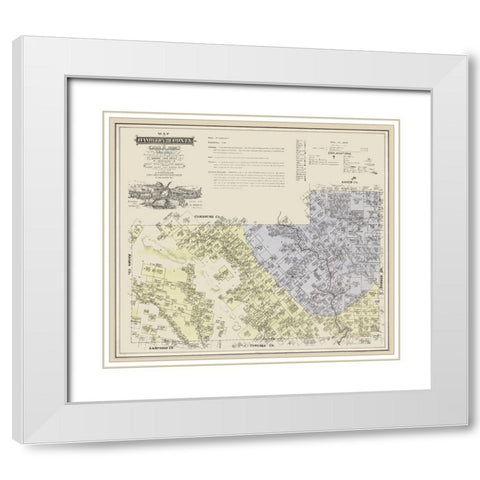 Hamilton County Texas - Roessler 1876 White Modern Wood Framed Art Print with Double Matting by Roessler