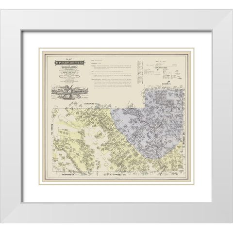 Hamilton County Texas - Roessler 1876 White Modern Wood Framed Art Print with Double Matting by Roessler