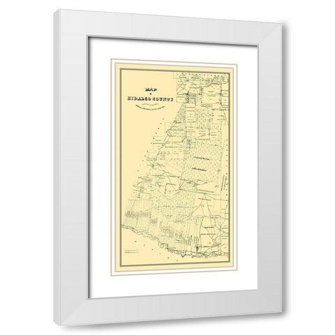 Hidalgo Texas - Land Office 1880 White Modern Wood Framed Art Print with Double Matting by Land Office