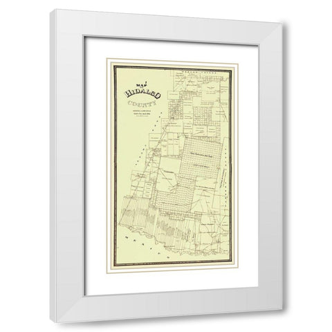 Hidalgo Texas - Land Office 1896 White Modern Wood Framed Art Print with Double Matting by Land Office