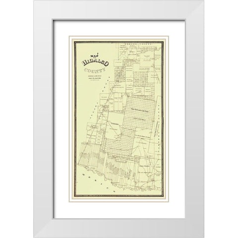 Hidalgo Texas - Land Office 1896 White Modern Wood Framed Art Print with Double Matting by Land Office