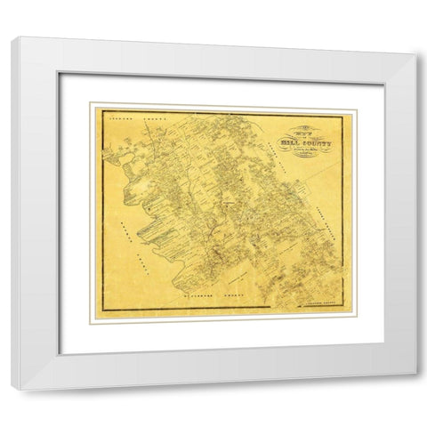 Hill County Texas - Martin 1857 White Modern Wood Framed Art Print with Double Matting by Martin