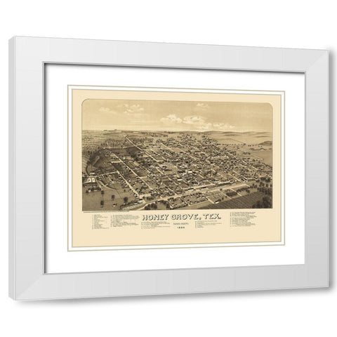 Honey Grove Texas - Norris 1886 White Modern Wood Framed Art Print with Double Matting by Norris