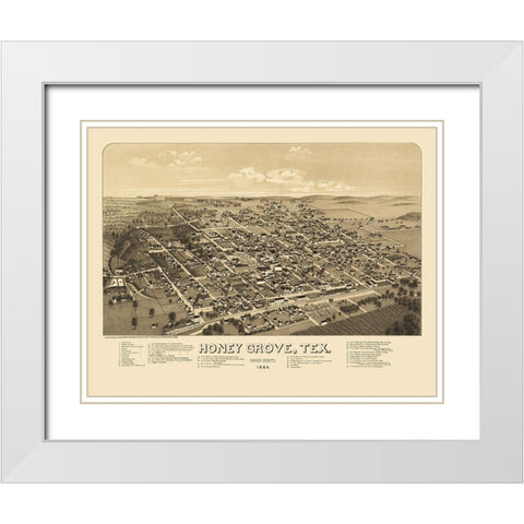 Honey Grove Texas - Norris 1886 White Modern Wood Framed Art Print with Double Matting by Norris