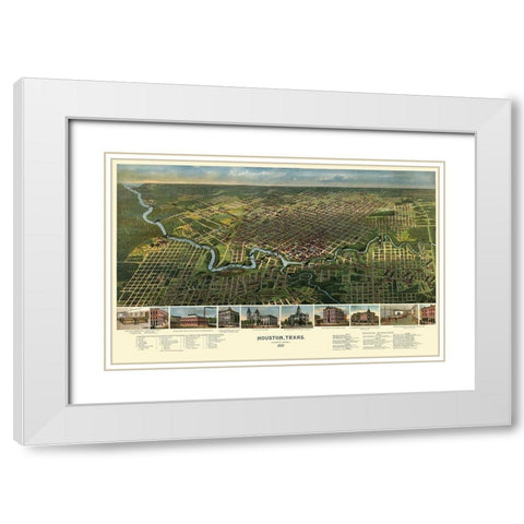 Houston Texas - Westyard 1891 White Modern Wood Framed Art Print with Double Matting by Westyard