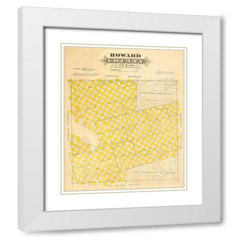 Howard County Texas - Marshall 1870 White Modern Wood Framed Art Print with Double Matting by Marshall