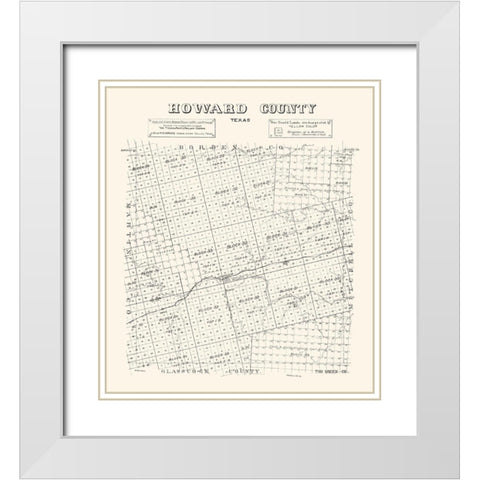 Howard County Texas - Stakemann 1890 White Modern Wood Framed Art Print with Double Matting by Stakemann