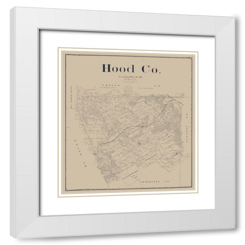 Hood County Texas - Beaumont 1893 White Modern Wood Framed Art Print with Double Matting by Beaumont